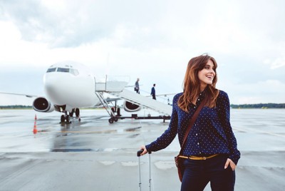 Business Traveler Arriving at International Airport