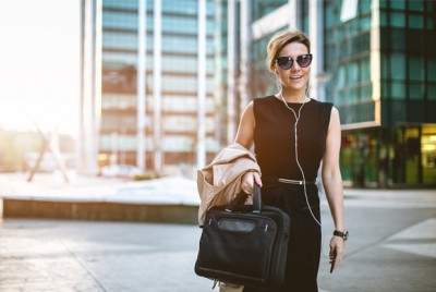 Woman Travelling with Laptop Bag